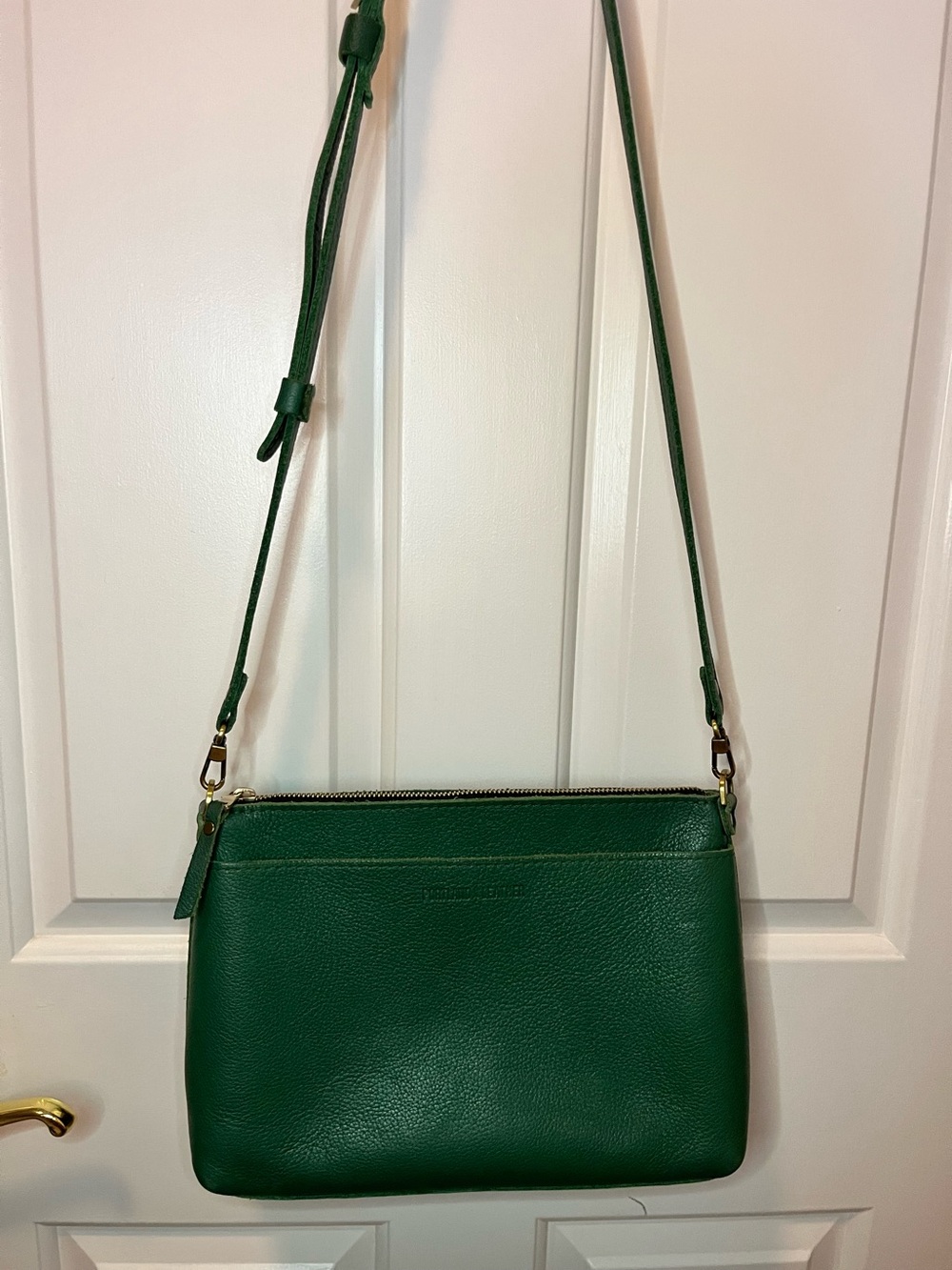 Portland Leather Green Pebbled Leather Crossbody Bag